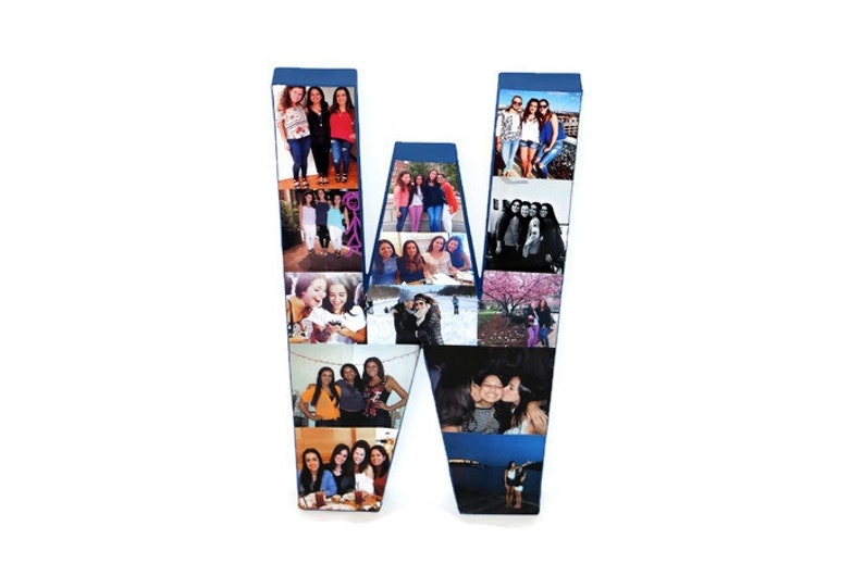 3D 16 Huge Photo Initial collage Gift Picture Frame Children/'s College Dorm Room Wedding Birthday Personalized Monogram Letter Collage
