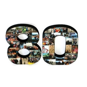 Freestanding 80th Birthday Gift, 80th Senior Night Gift, Wood 3D Stand Alone Birthday Decoration, Anniversary  Collage Custom Photo Collage,