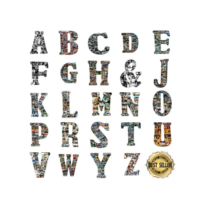 PHOTO LETTER COLLAGE Letter With Photos Initial Collage Etsy