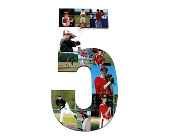 Single digit Jersey Number Photo Number Collage Picture frame Girlfriend College Sport Anniversary Birthday Senior night year 2022