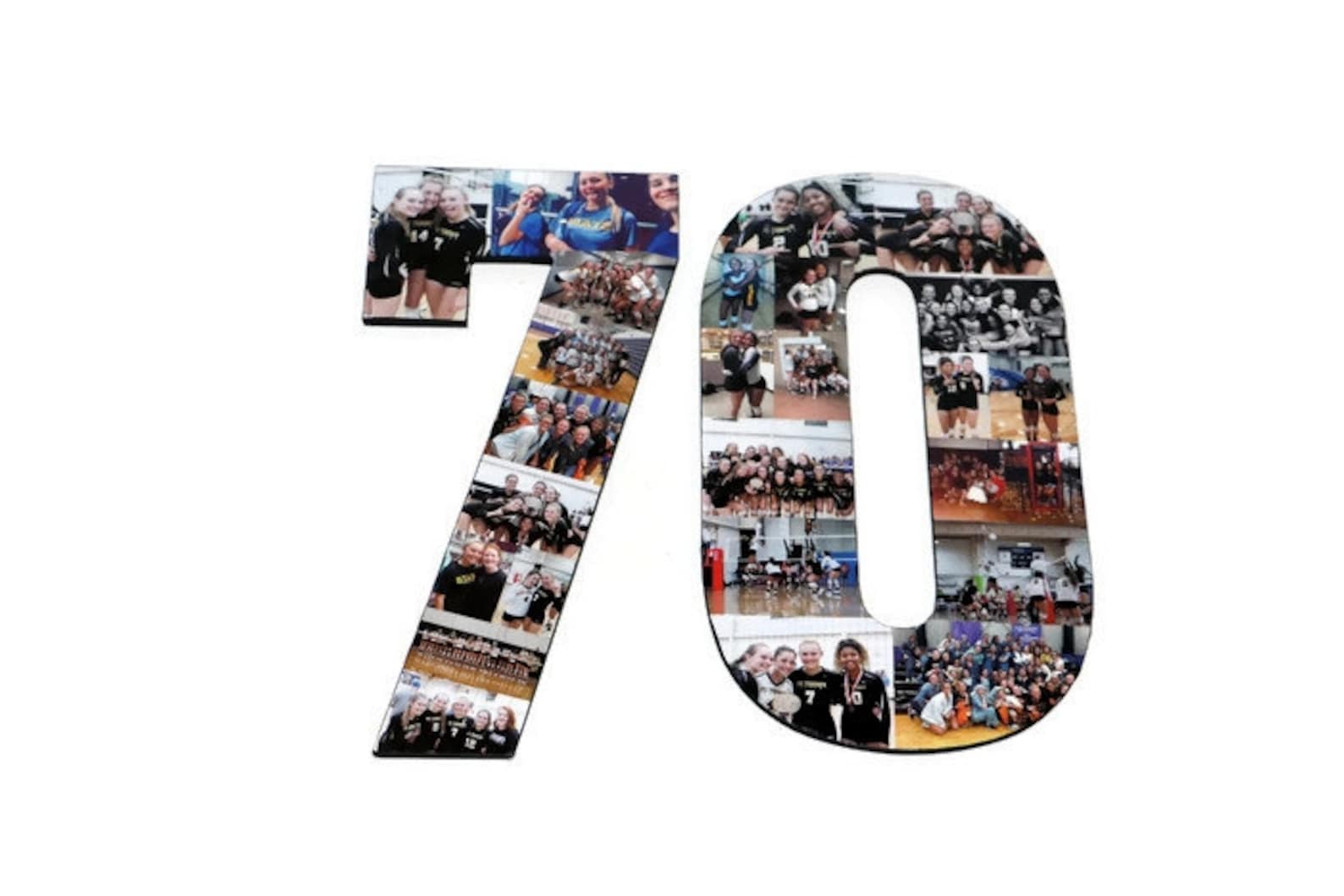Number 70 Photo Number Collage Picture Frame College Sport 70th Wedding ...
