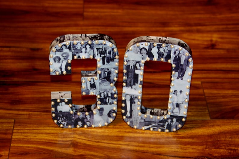 10th Birthday Wedding Anniversary Collage 20th 30th 40th 21st 25th Photo Number Picture Letter Senior Year 2015 Grad Party Graduation 3D
