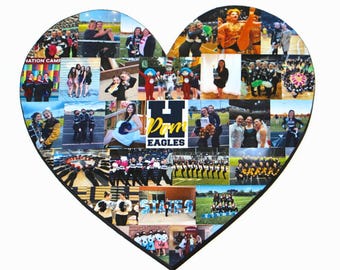 19 inch Heart Photo Collage | Valentine's Day Heart | Heart Photo Collage | Valentines Day Gift for him her | Girlfriend, Boyfriend