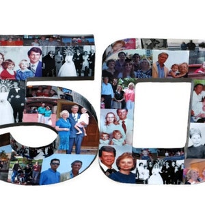 50th Wedding Anniversary Birthday Collage Photo Number Picture Letter Class Reunion Birthday Jersey Graduation 2015 3D 15 15th