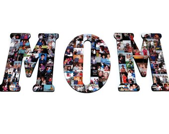 MOM Collage, Mother's Day, Photo Gift, Unique gift for Mom, Mom Gift, initial with photo, Siblings Gift to Mom, Gift From all of us