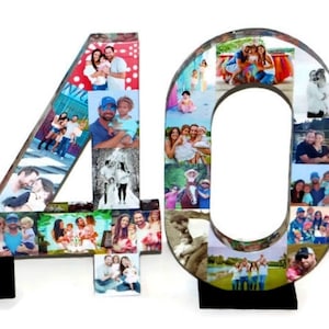 40th Birthday NUMBER 40 40th Anniversary Forty Photo Collage Number Picture Collage