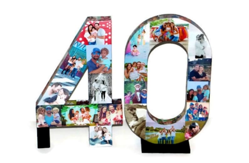 NUMBER 40 40th Birthday 40th Anniversary Forty Photo Collage Number Picture Collage party decoration Graduation 2019 pep rally /'19 Senior