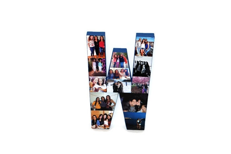3D 16 Huge Photo Initial collage Gift Picture Frame Children/'s College Dorm Room Wedding Birthday Personalized Monogram Letter Collage