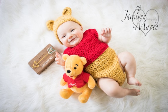 Piglet inspirado en Disney, Winnie the Pooh crochet hecho a mano traje de  bebé/foto prop sombrero y body. Los botines son opcionales y se venden por  separado. -  México