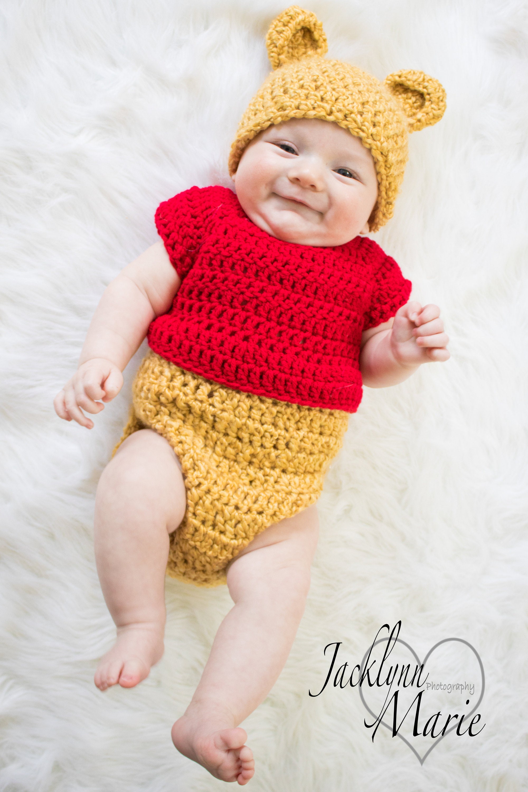 Disney s Inspired Winnie the Pooh Handmade Crochet Baby Costume