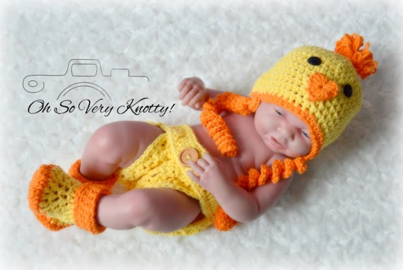 Traje de pollito para bebe. Hecho a mano. Ganchillo. | Etsy México