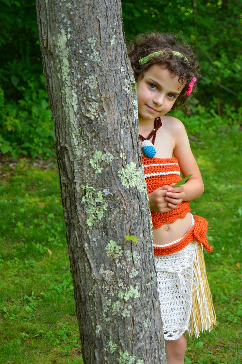 Disney's Moana-Inspired Outfit, Costume, Photo Prop, Newborn, Baby Moana Theme photo shoot, Crochet. SANDALS optional Moana & Maui image 3