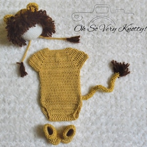 Wizard of Oz Inspired Cowardly Lion handmade crochet baby costumes. Celebrating the 80th ANNIVERSARY!