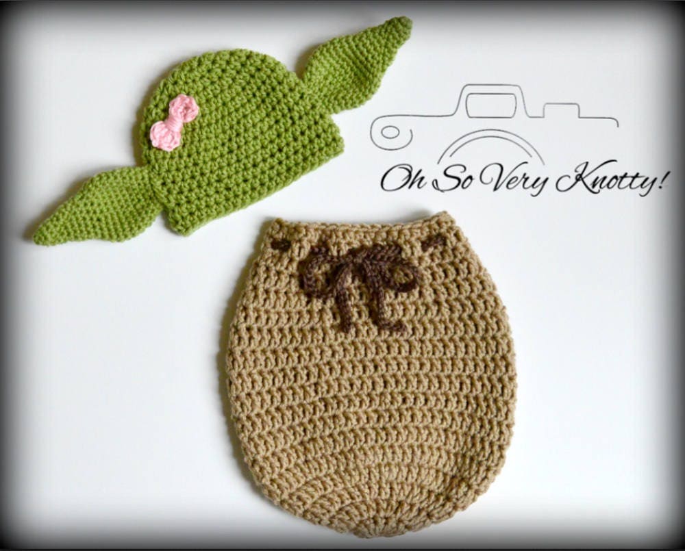 Disfraz De Yoda Para Bebé Recién Nacido – Conjunto De Gorro, Pantalón Y Bastón De Ganchillo Para Fotos, Regalo De Baby Shower Y Cumpleaños