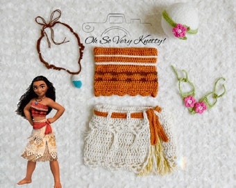 Disney's Moana-Inspired Outfit, Costume, Photo Prop, Newborn, Baby Moana Theme photo shoot, Crochet. SANDALS optional!!! Moana & Maui!!!