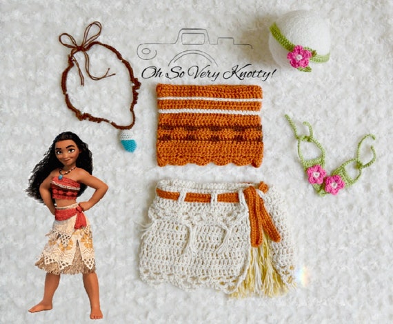 Crochet Moana Inspired Dress Photoprop Set/moana / Princess 