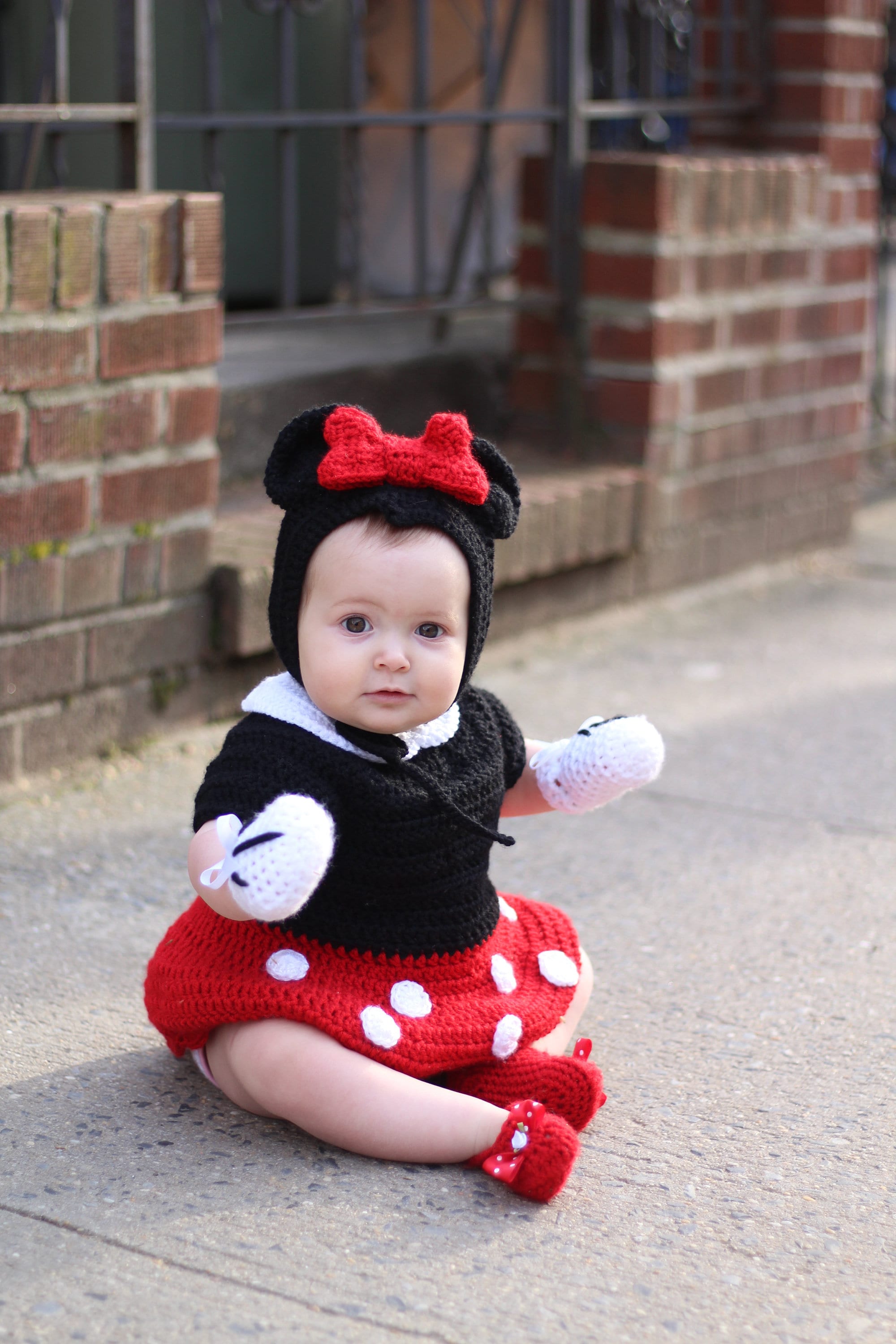 Costume bébé Minnie Mouse - Tenue MinnieMouse pour bébé - Couleur: Zwart &  Rouge 