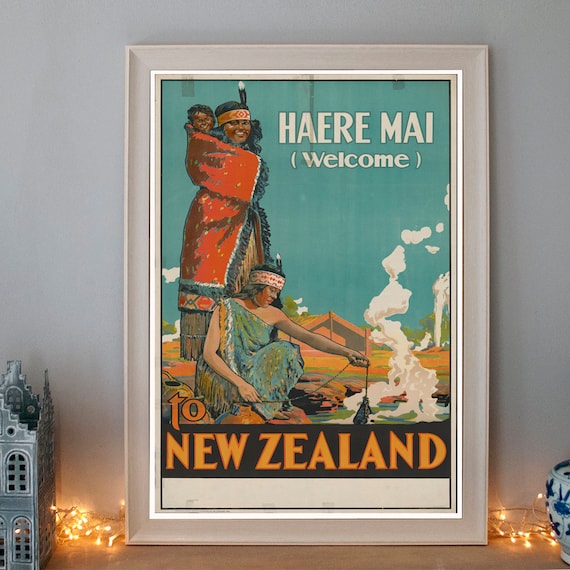 New Zealand Vintage Travel Advertising Poster reproduction