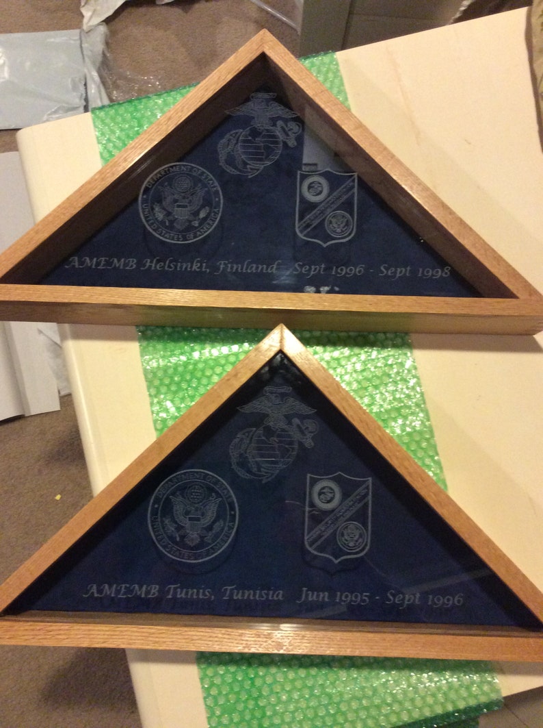 Handcrafted Oak Flag Case With Hand Etched Glass Large or Etsy