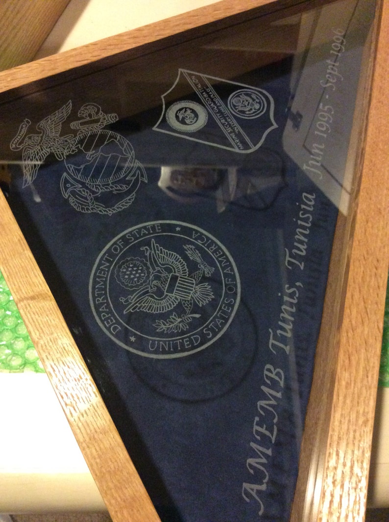 Handcrafted Oak Flag Case With Hand Etched Glass Large or Etsy