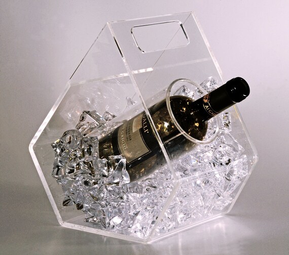 CLEAR ICE ice bucket for wine bottles made of transparent