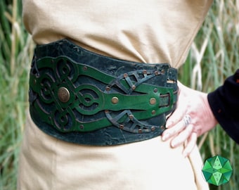 Leather Belt &quot;Beltane Deluxe&quot; unisex Pagan Larp Medieval Event