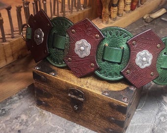 Leather Belt " Dandelion"  unisex Pagan Larp Medieval Goth Fantasy