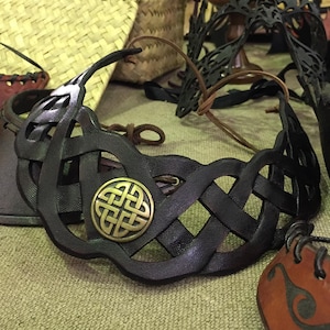 Leather Necklace "Woven"  Celtic Pagan Larp
