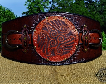 Broad belt &quot;Threevens&quot; Larp original costume pagan event viking