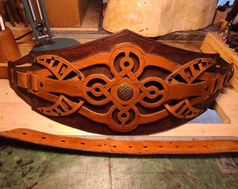 Leather Belt &quot;Beltane Deluxe&quot; unisex Pagan Larp Medieval Event
