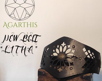 Leather belt "Litha" - New - Larp, pagan, original cosplay