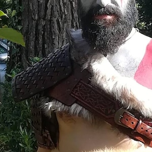 Leather Spaulder &quot;Kratos&quot;  Cosplay - Larp leather armor