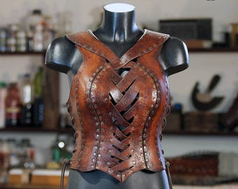 Leather armor/corset &quot;Juno&quot; for larp costume original cosplay