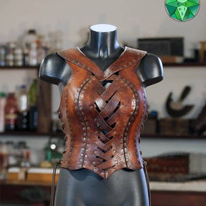 Leather armor/corset "Juno" for larp costume original cosplay