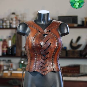 Lederen pantser/korset "Juno" voor LARP Armor kostuum originele cosplay