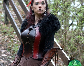 Leather armor/corset "Hella" Fantasy Warrior Armor Set – Shieldmaiden LARP- GN- Renaissance Female Knight Armor - Medieval Costume