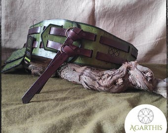 Double Leather Belt &quot;Wyrd &quot; Viking pagan medieval larp event
