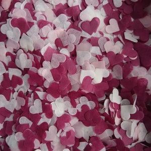 Biodegradable Wedding Confetti - Marsala, Blush & Ivory - Eco Friendly Tissue Paper Hearts - Party Table Decoration - 5 TO 100 HANDFULS