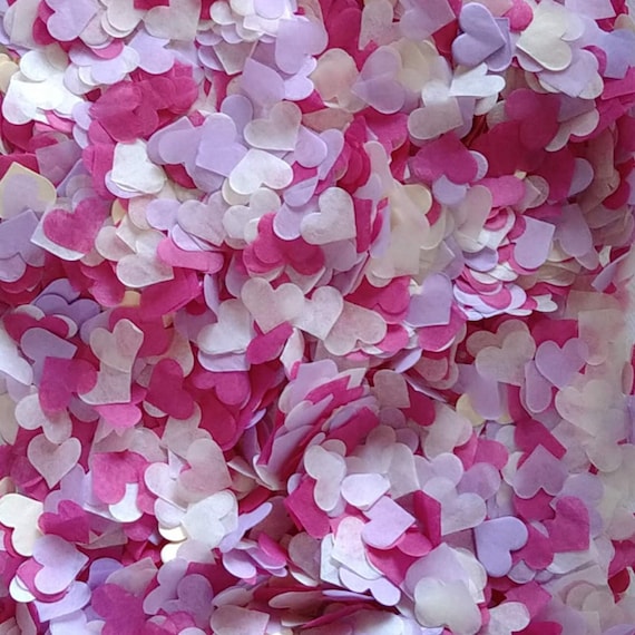 Coral Peach White Ivory Tissue Hearts Wedding Confetti Party Decoration 4000 
