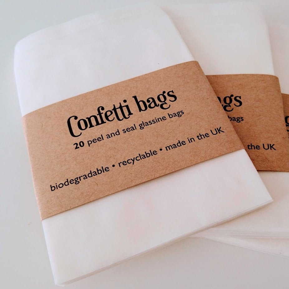 20 Peel &amp; Seal CONFETTI FAVOUR BAGS Glassine Paper Transparent - Etsy UK