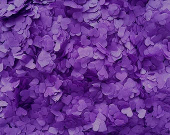 Purple Heart Confetti | Biodegradable Tissue Paper Hearts | Eco-Friendly Wedding Table Decoration | Handmade in the UK