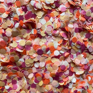 Autumn Circle Confetti | Biodegradable Tissue Paper Round Circles | Eco-Friendly Fall Wedding Table Decoration | Handmade in the UK