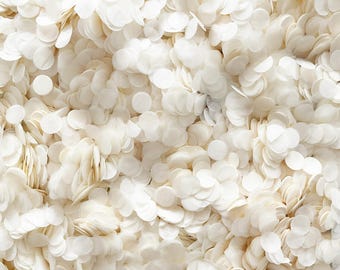Ivory Circle Confetti | Biodegradable Tissue Paper Round Circles | Eco-Friendly Wedding Table Decoration | Balloon Filler | Handmade in UK