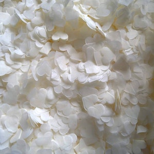 Biodegradable Wedding Confetti - Ivory - Eco Friendly Tissue Paper Hearts - Party Table Decoration - 5 TO 100 HANDFULS