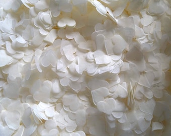 Biodegradable Wedding Confetti - Ivory - Eco Friendly Tissue Paper Hearts - Party Table Decoration - 5 TO 100 HANDFULS