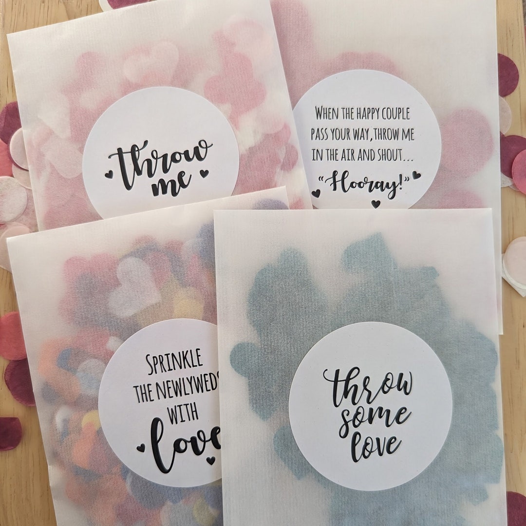 30 Round Wedding Confetti Labels | Sticker Sheets | High Quality 51mm ...