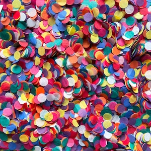 Rainbow Circle Confetti | Biodegradable Tissue Paper Round Circles | Eco-Friendly Wedding Table Decoration | Balloon Filler | Handmade in UK