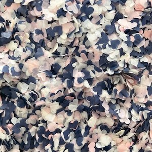 Biodegradable Wedding Confetti | Navy Midnight Blue, Blush & Ivory Tissue Paper Hearts | Eco Friendly | UK Handmade