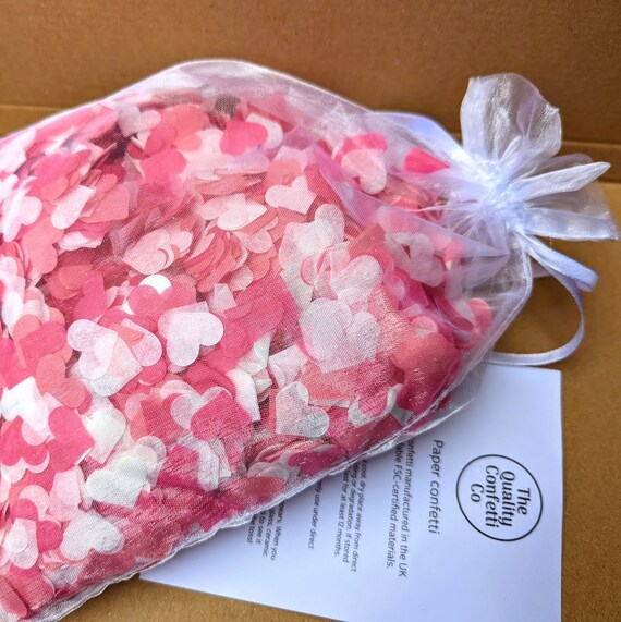 Confettis de mariage biodégradables Rose et ivoire Coeurs en papier de soie  écologiques Décoration de table de fête 5 À 100 POIGNÉES -  France