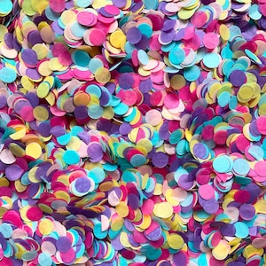 Rainbow Circle Confetti | Biodegradable Tissue Paper Round Circles | Eco-Friendly Wedding Table Decoration | Unicorn Party Balloon Filler